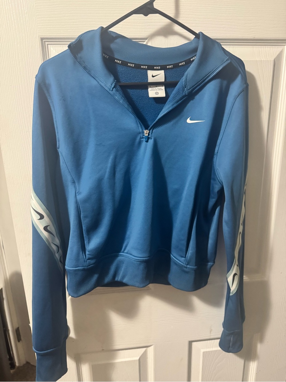 Nike Blue Therma-Fit Pullover with Black Swoosh Tag